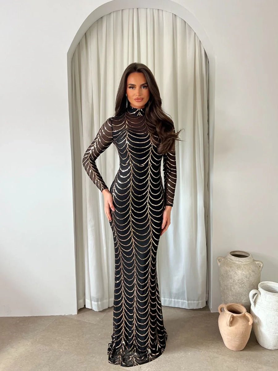 Arissa Sequins Long Sleeve Maxi DressApparel & Accessories > Clothing > Dresses > Maxi DressesCelidiorCelidiorCJWL154424705EVnull