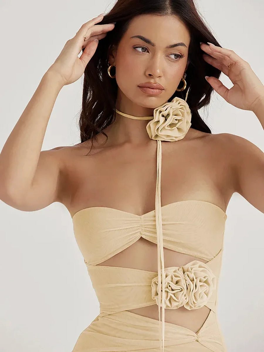 Atlan Strapless Flower Mesh Women Dressmini dressCelidiorCelidiorCJLY173415401AZ