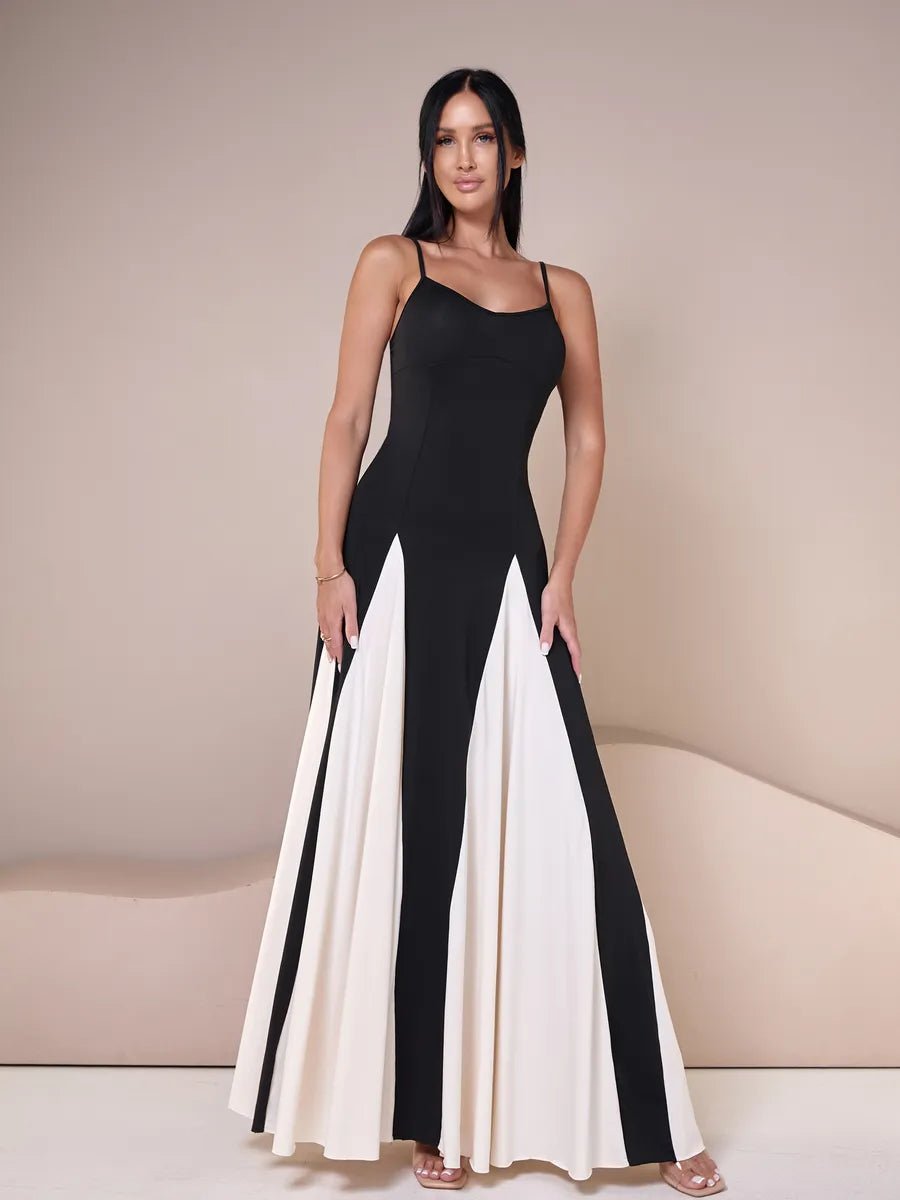 Aurea Color Contrast Sling Dress For Women - Celidior