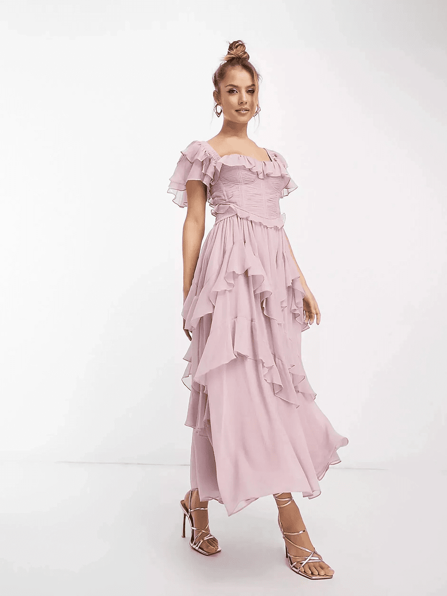 Aynard Summer Ruffled Short Sleeved Dressmidi dressCelidiorCelidiorCJLY205744101AZnull