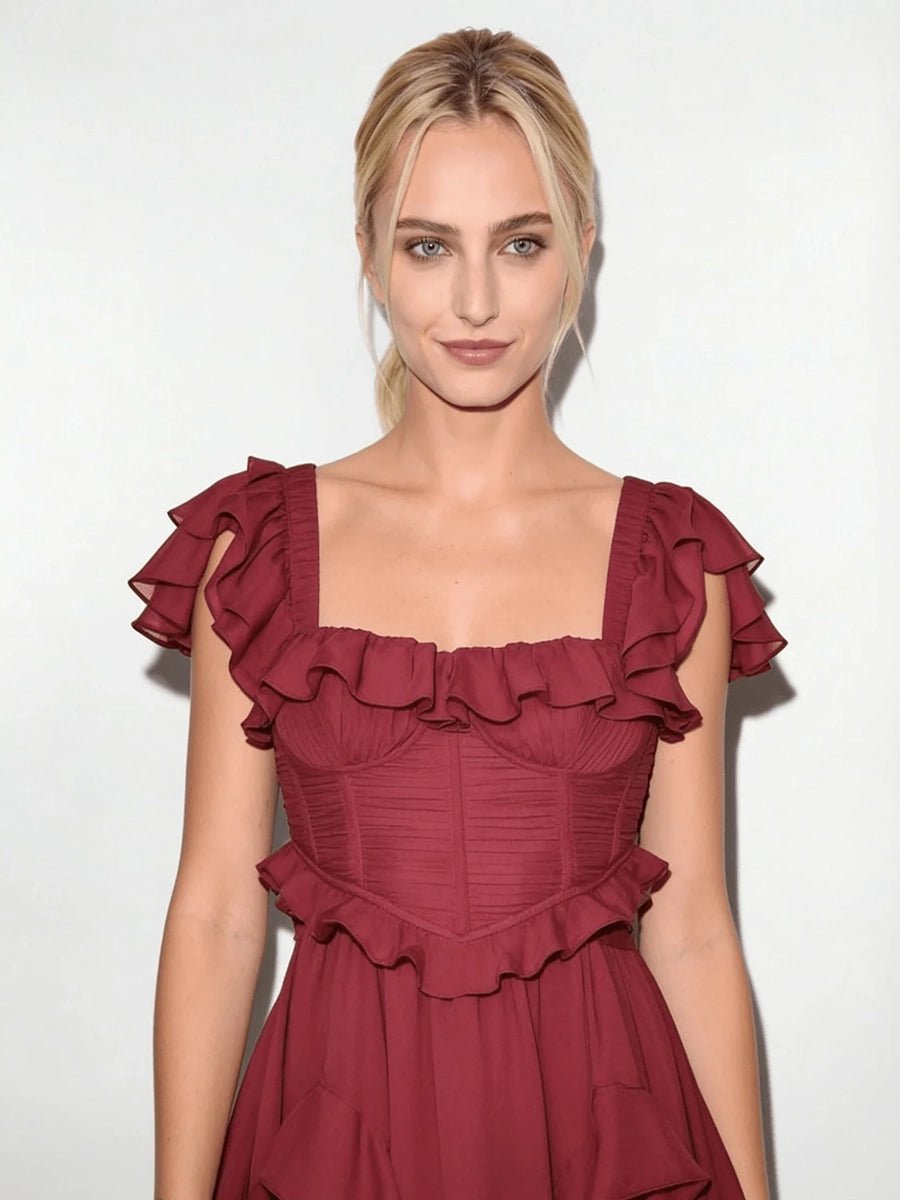 Aynard Summer Ruffled Short Sleeved Dressmidi dressCelidiorCelidiorCJLY205744105EVnull