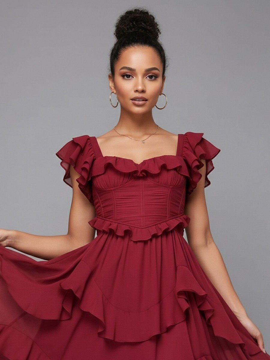Aynard Summer Ruffled Short Sleeved Dressmidi dressCelidiorCelidiorCJLY205744105EVnull