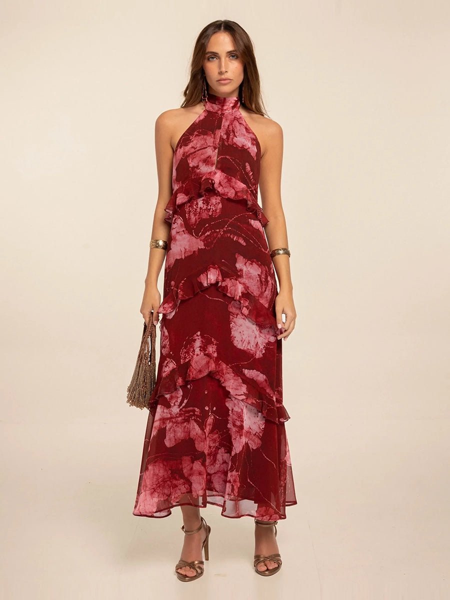 Bernice Casual Chic Printed Halter-Neck Maxi Dressmaxi dressCelidiorCelidiorCJLY297901407GTnull