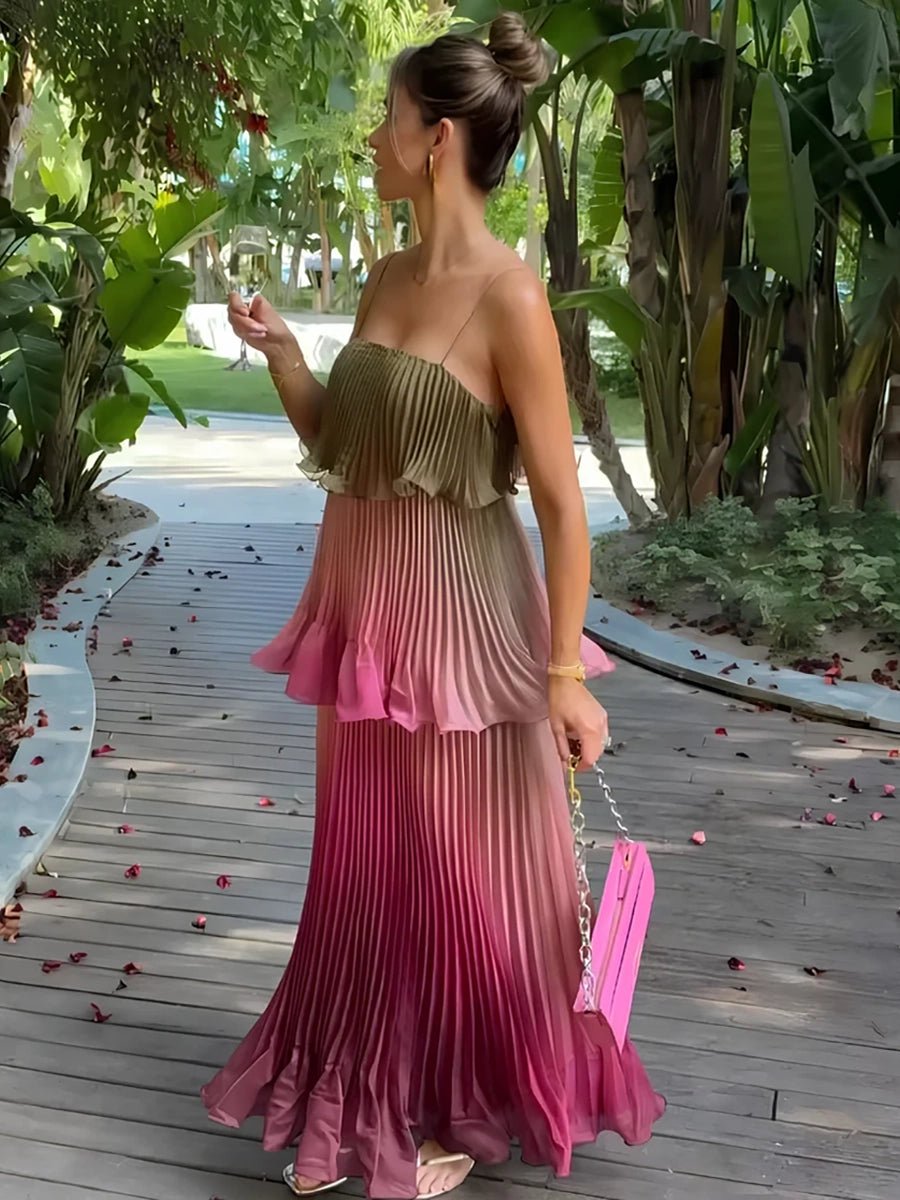Heulwen Elegant Spaghetti Strap Ruffle Tiered Flowy Maxi Dressmaxi dressCelidiorCelidiorCJLY299584301AZ1null
