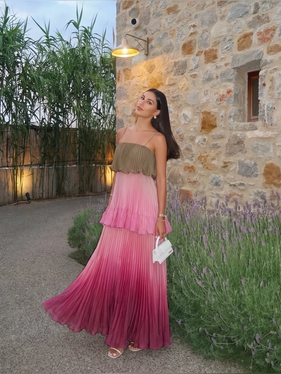 Heulwen Elegant Spaghetti Strap Ruffle Tiered Flowy Maxi Dressmaxi dressCelidiorCelidiorCJLY299584301AZ1null