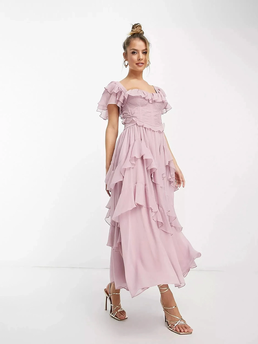 Aynard Summer Ruffled Short Sleeved Dress