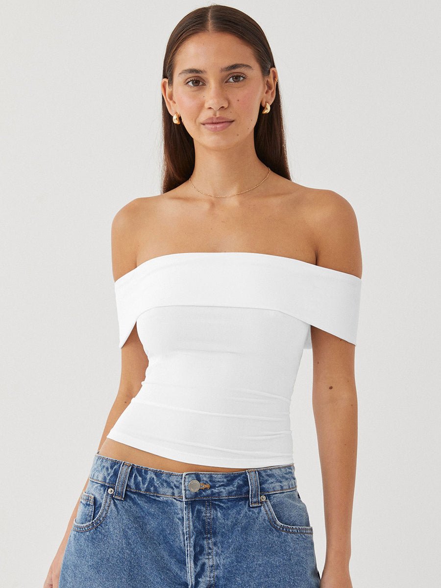 Kristy Tube Top Sexy T-shirt Off - shoulderOtherCelidiorCelidiorCJCS199823203CX