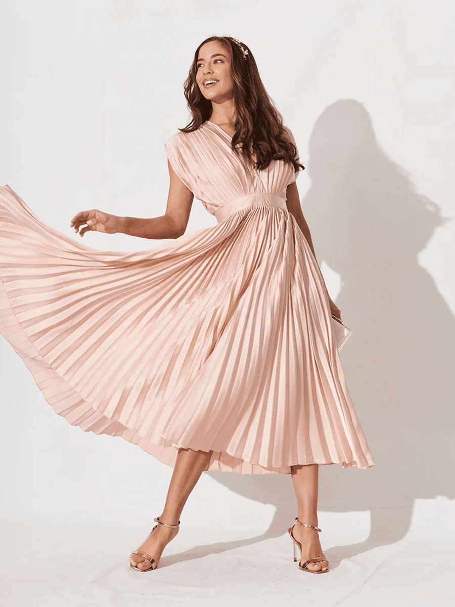 Nadine Summer V - neck Pleated DressApparel & Accessories > Clothing > Dresses > Casual DressesCelidiorCelidiorCJLY179105301AZnull