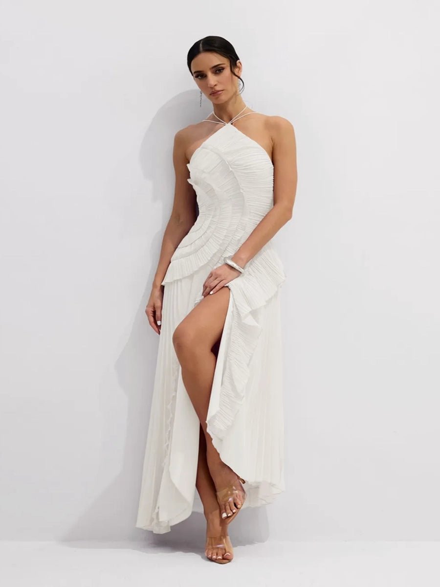 Sitara Women Strapless Sexy Backless Slit Tassel Elegant DressApparel & Accessories > Clothing > Dresses > Cocktail DressesCelidiorCelidiorCJYD277980102BYnull