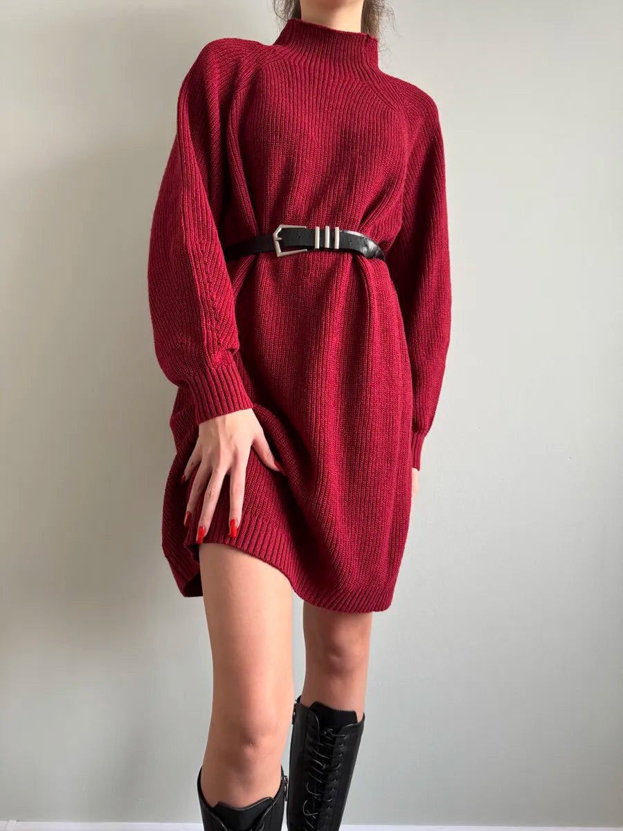 Tala Sweater DressdressesCelidiorCelidiorCJNSSYMY00527-Wine red-S